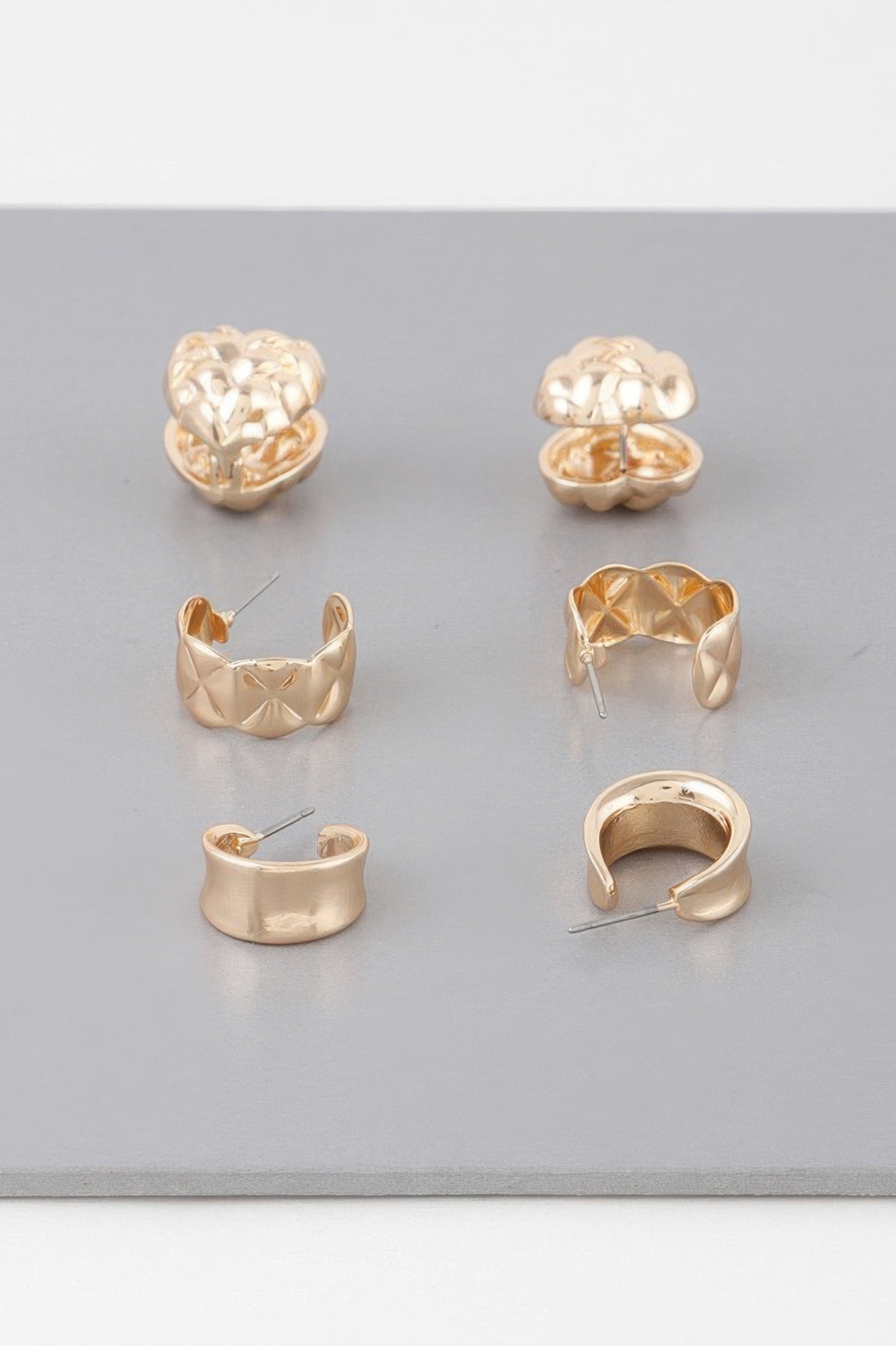 Triple Quilted Earrings Set Secondary image