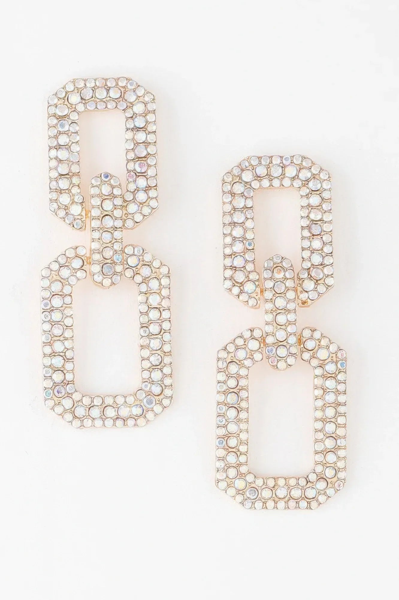 Multi Jeweled Link Chain Earrings | Mixtshop LLC Main image