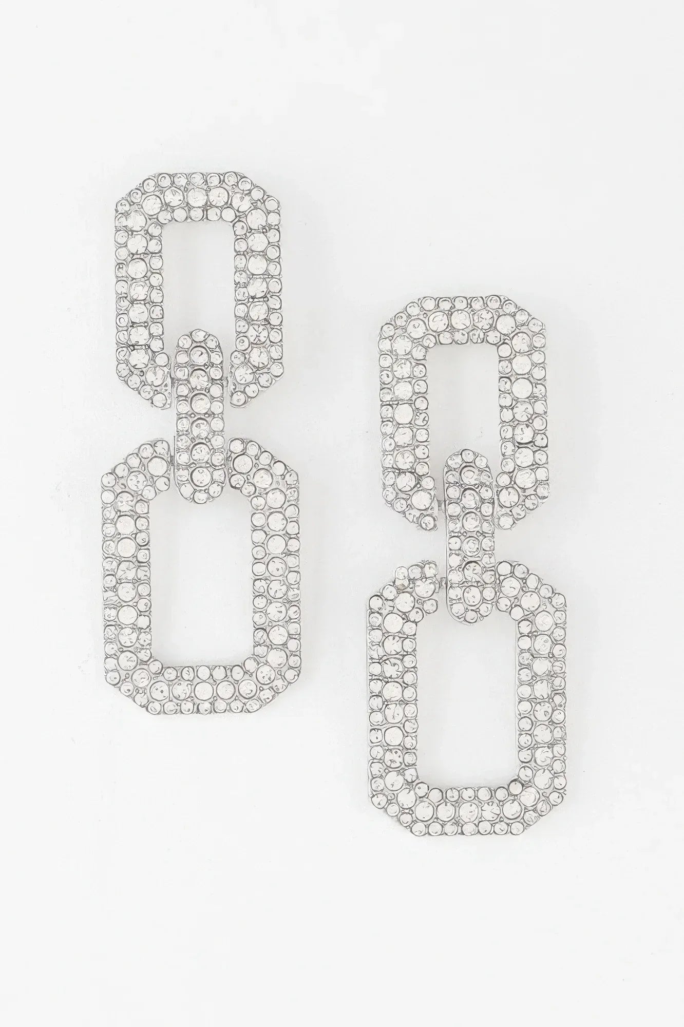 Multi Jeweled Link Chain Earrings Secondary image
