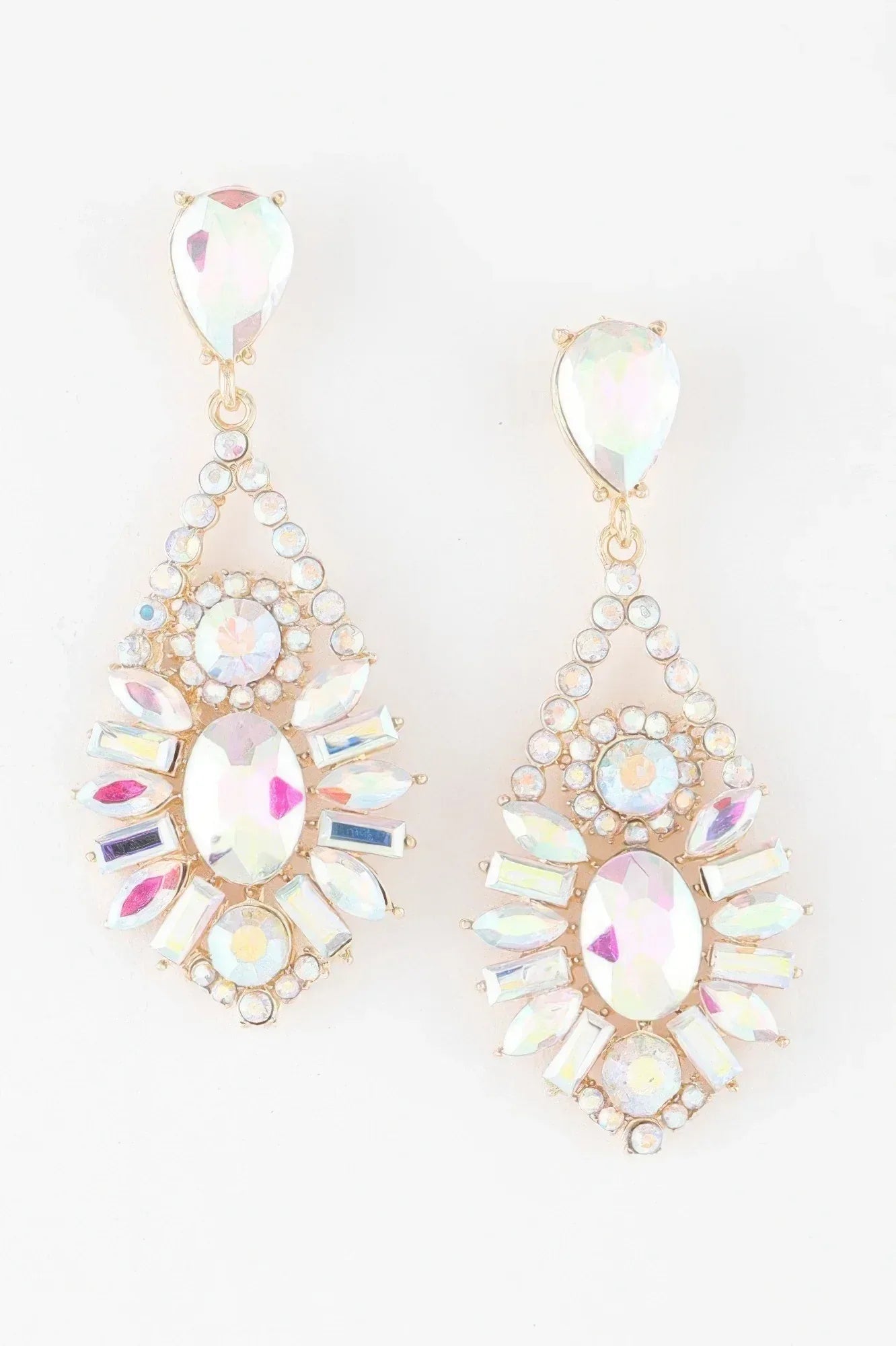 Multi Crystal Teardrop Earrings | Mixtshop LLC Main image