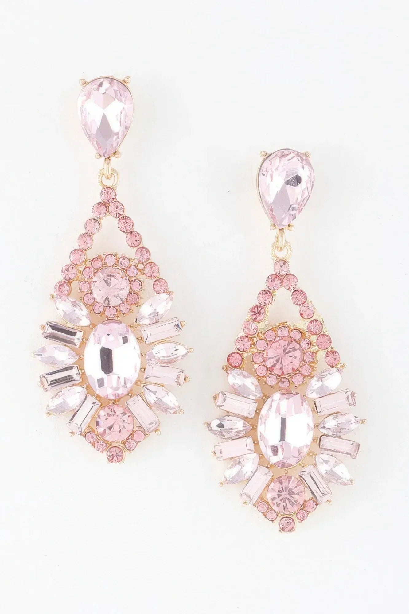 Multi Crystal Teardrop Earrings Secondary image