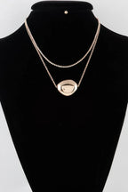 Double Shiny Plate Necklace | Mixtshop LLC