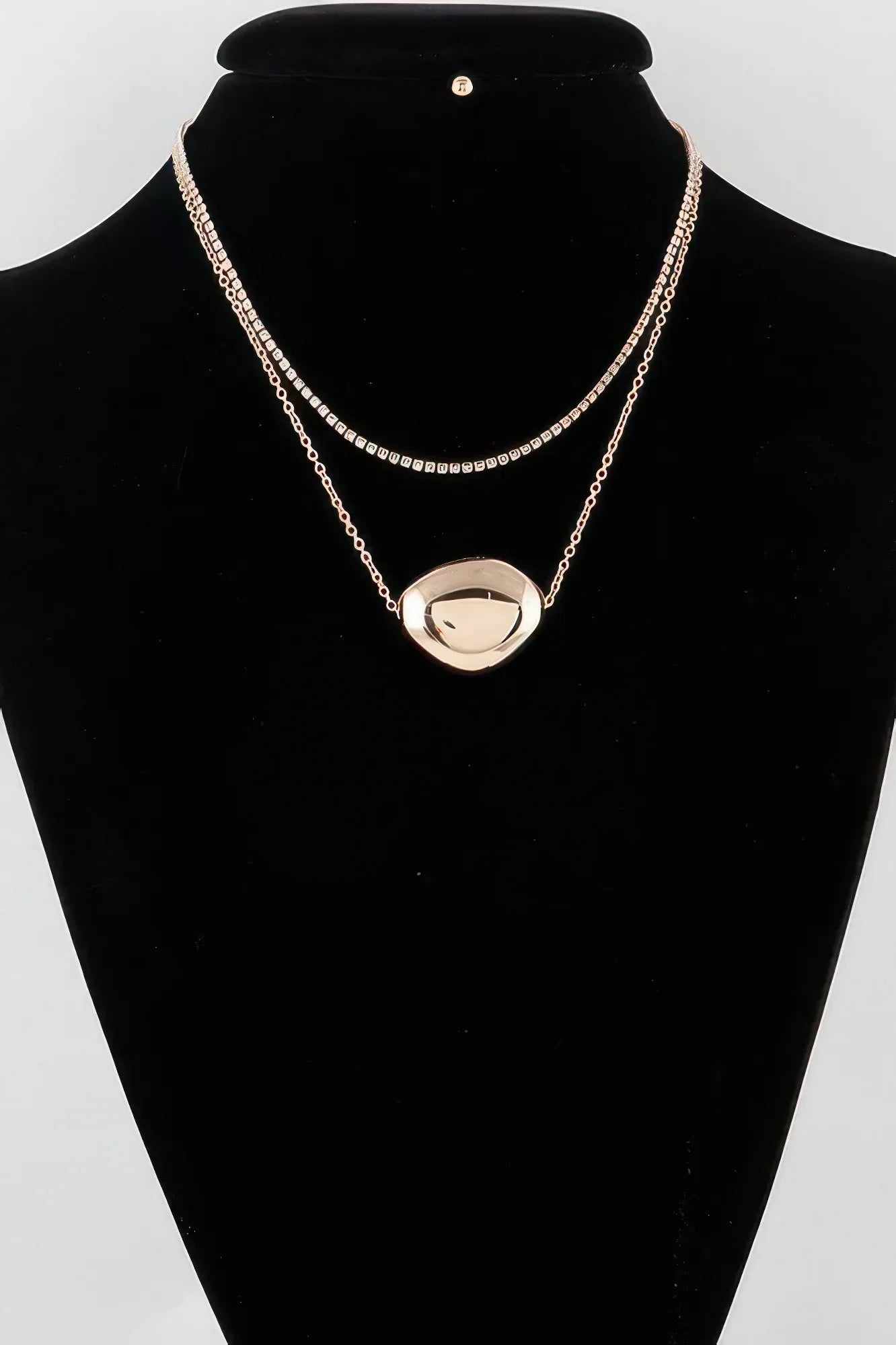 Double Shiny Plate Necklace | Mixtshop LLC