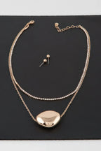 Double Shiny Plate Necklace | Mixtshop LLC