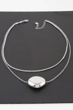 Double Shiny Plate Necklace | Mixtshop LLC