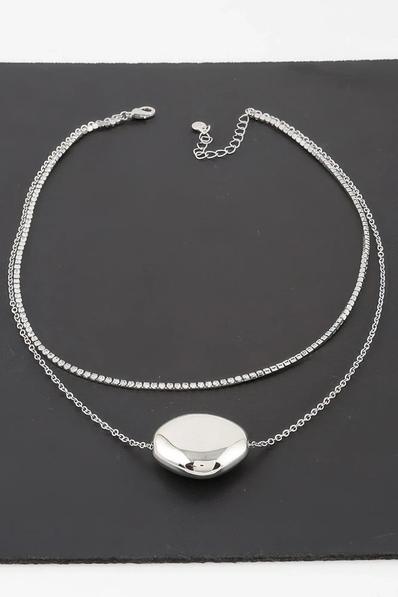 Double Shiny Plate Necklace | Mixtshop LLC