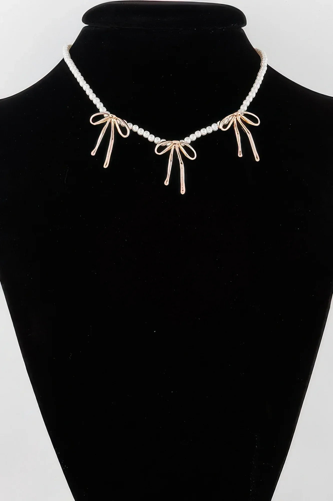 Pearl And Metal Ribbon Charm Necklace | Mixtshop LLC