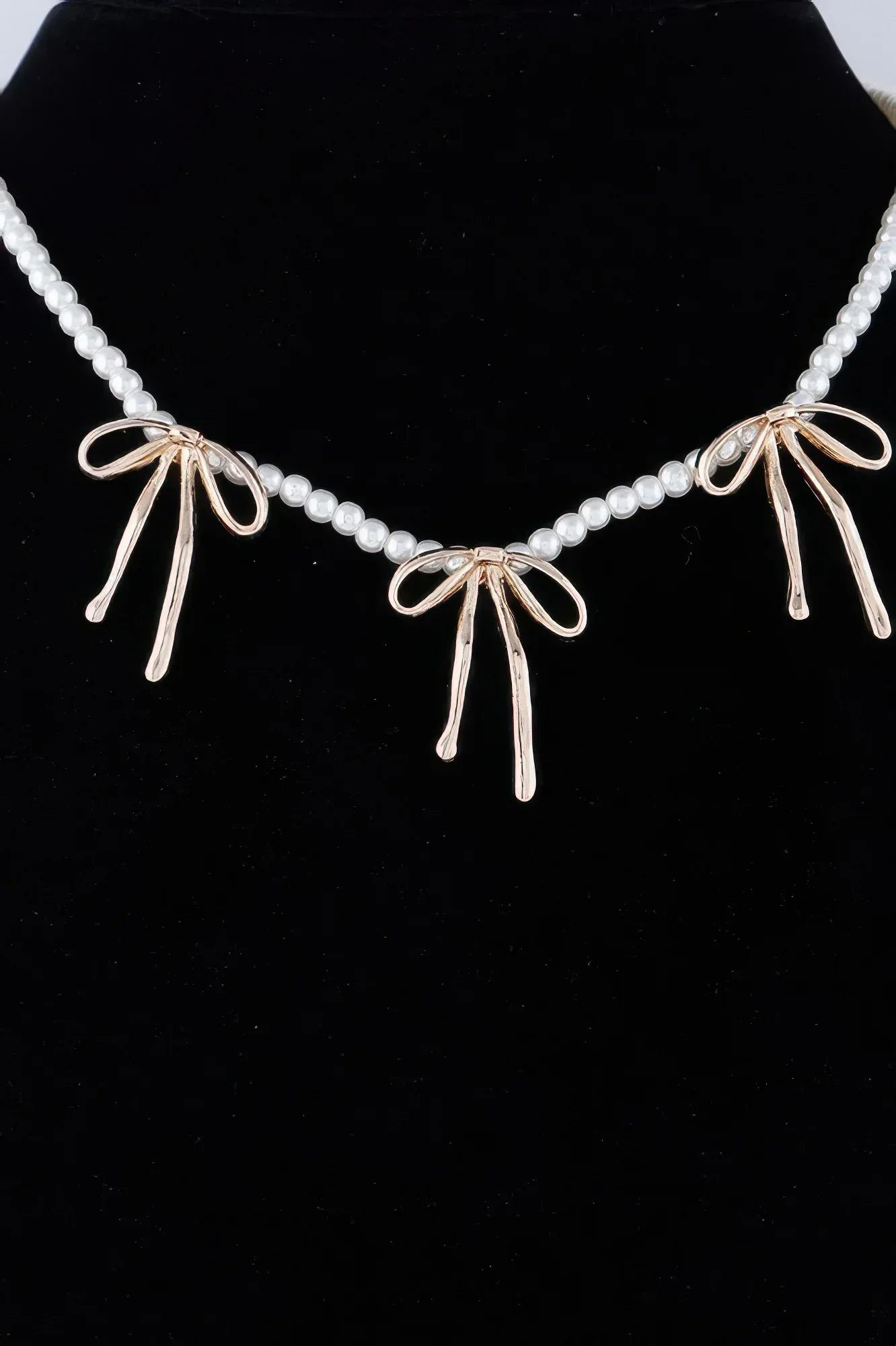 Pearl And Metal Ribbon Charm Necklace | Mixtshop LLC