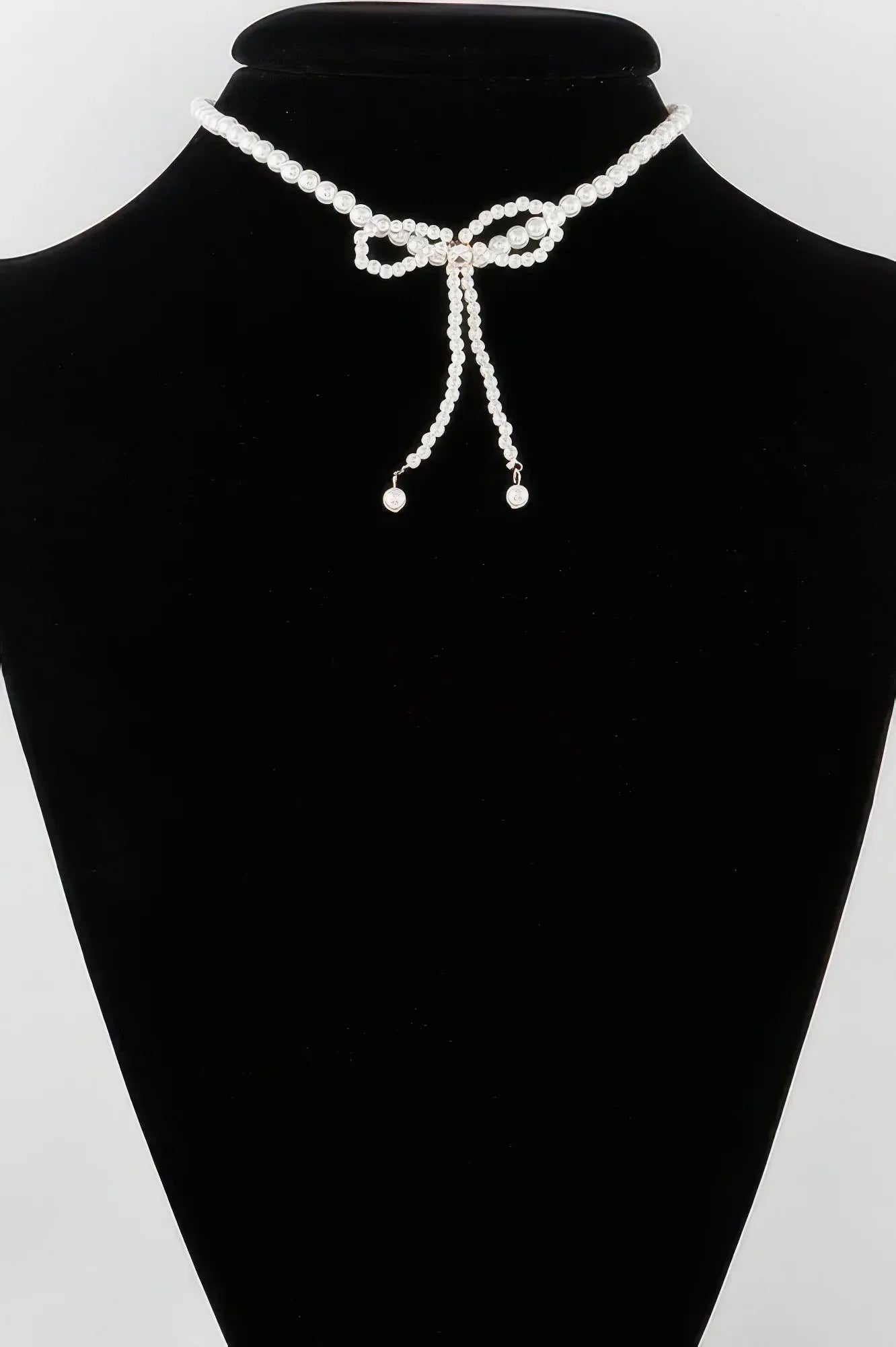 Pearled Ribbon Tie Necklace | Mixtshop LLC Main image