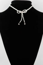 Pearled Ribbon Tie Necklace | Mixtshop LLC