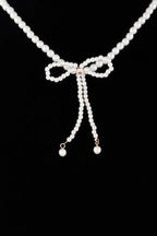 Pearled Ribbon Tie Necklace | Mixtshop LLC