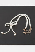 Pearled Ribbon Tie Necklace | Mixtshop LLC