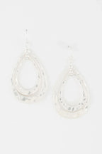 Hammered Double Teardrop Earrings | Mixtshop LLC