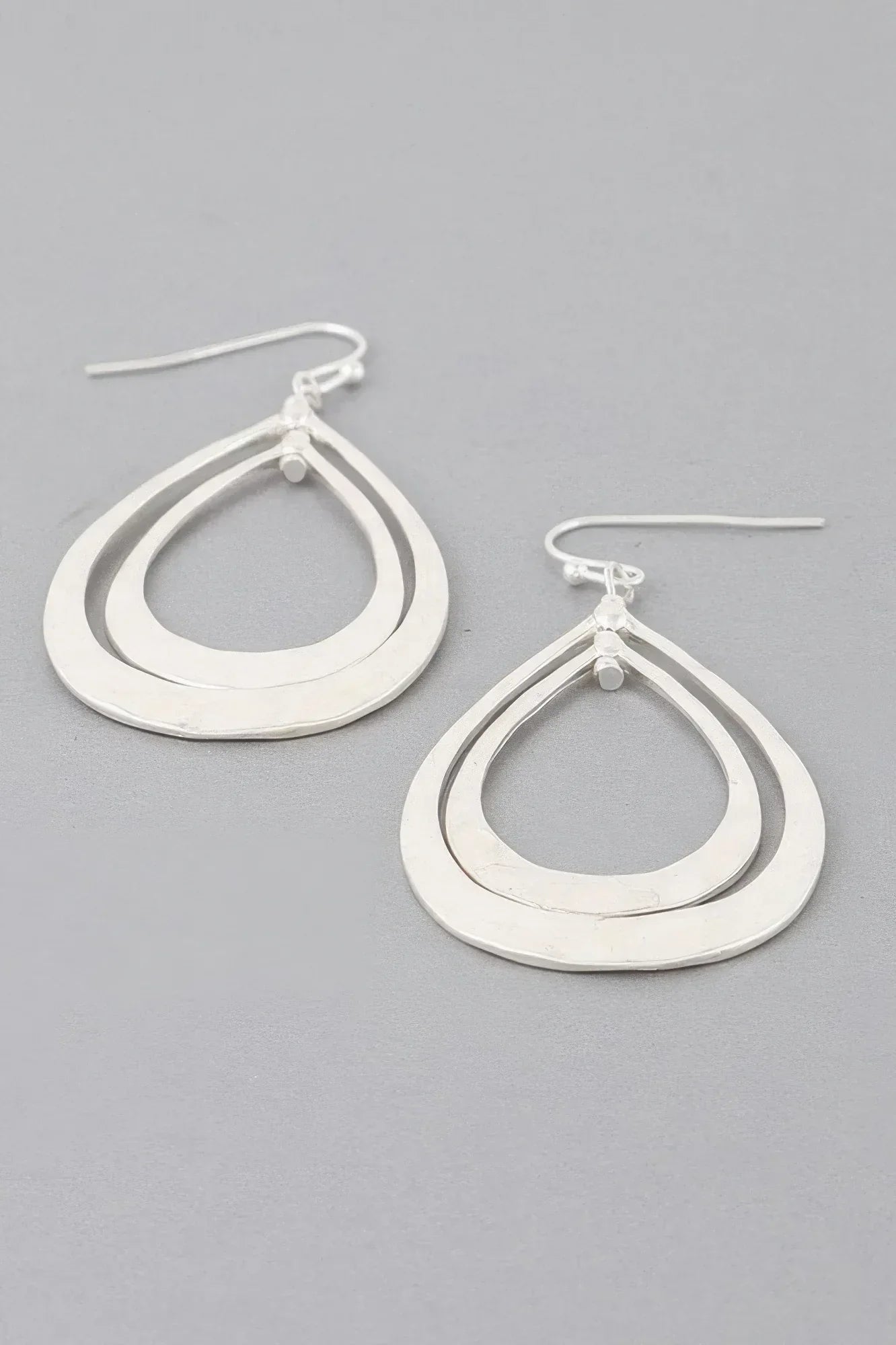 Hammered Double Teardrop Earrings | Mixtshop LLC