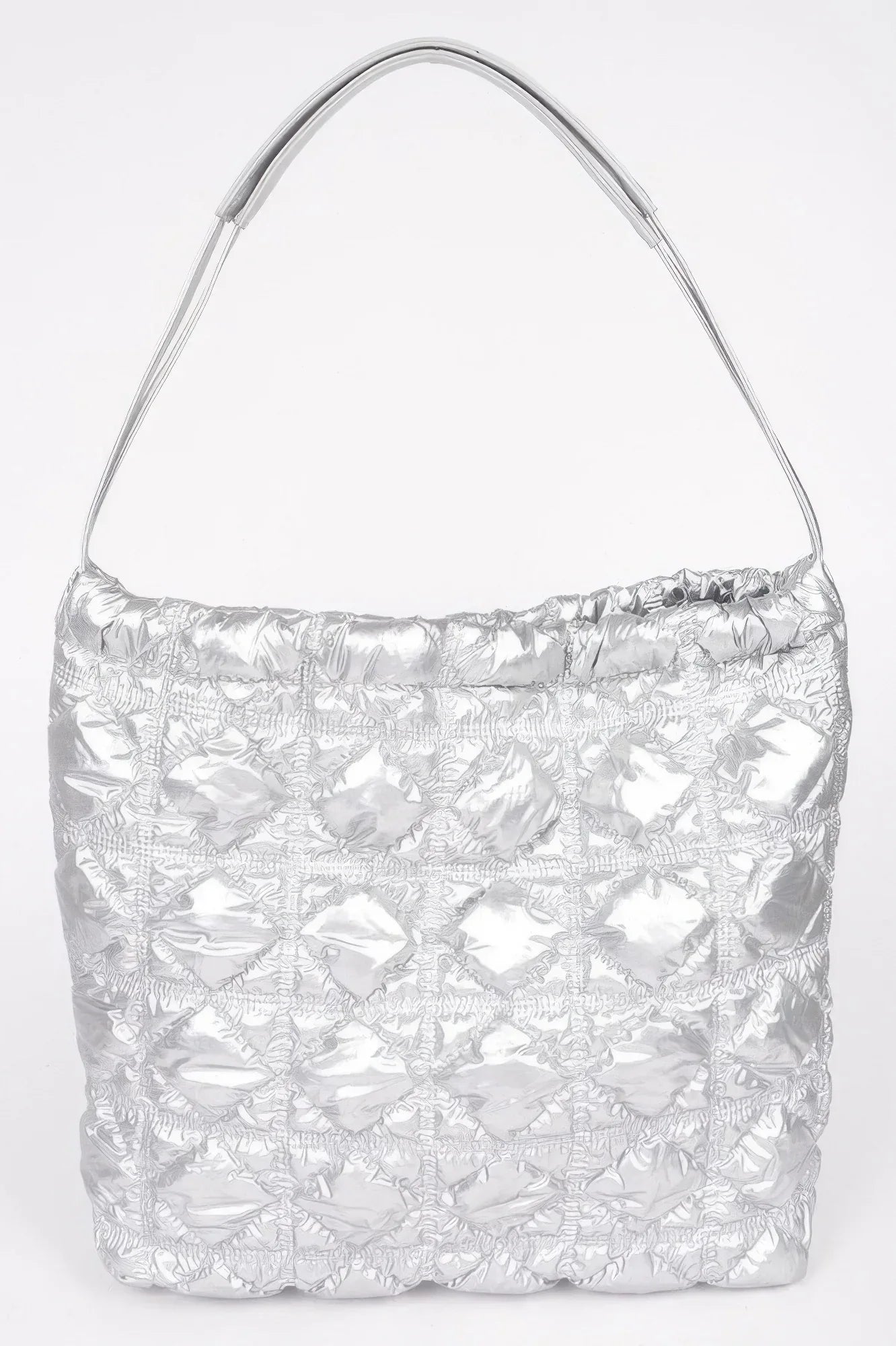 Quilted Padding Metallic Nylon Shoulder Bag | Mixtshop LLC Main image