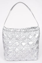 Quilted Padding Metallic Nylon Shoulder Bag | Mixtshop LLC