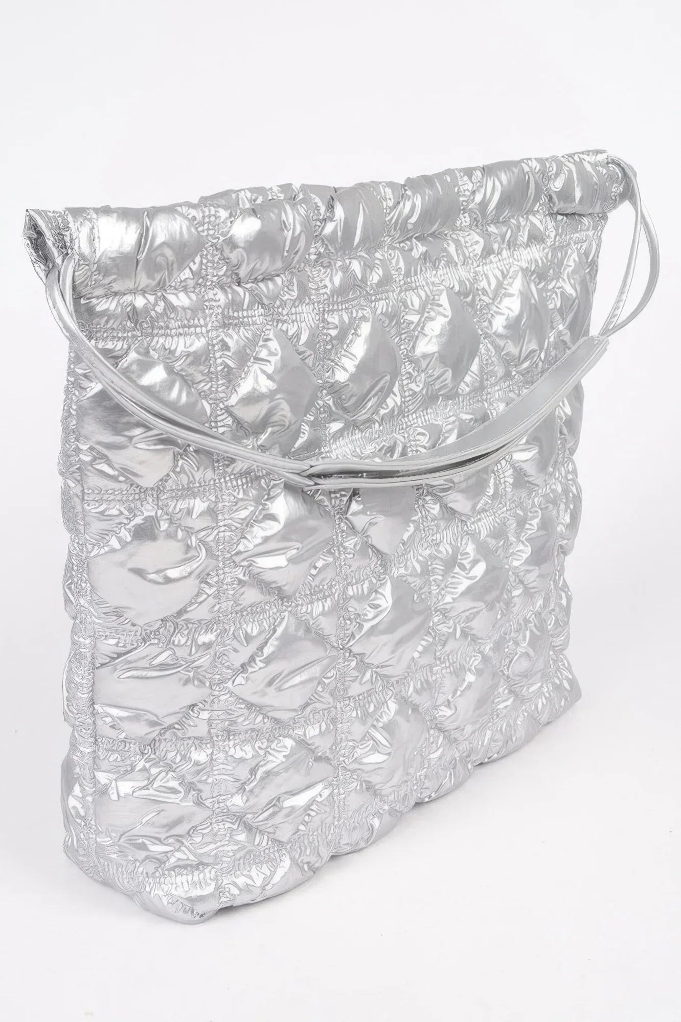 Quilted Padding Metallic Nylon Shoulder Bag | Mixtshop LLC