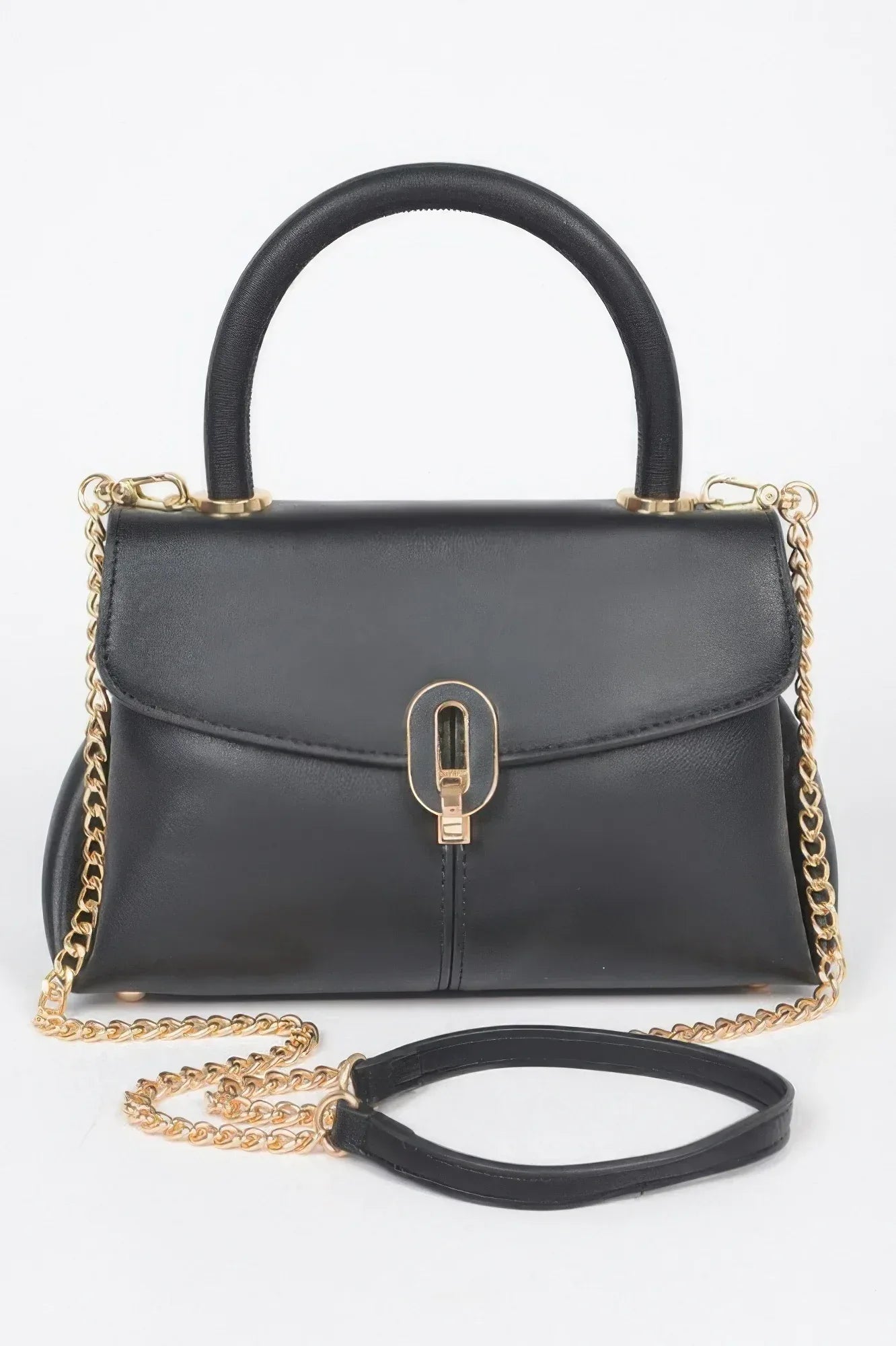 Faux Leather Top Handle Bag | Mixtshop LLC Main image
