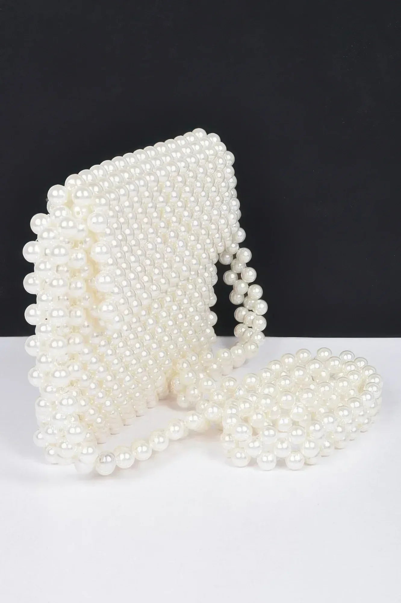 Hand Made Faux Pearl Bead Flap Crossbody Bag Secondary image