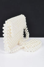 Hand Made Faux Pearl Bead Flap Crossbody Bag | Mixtshop LLC