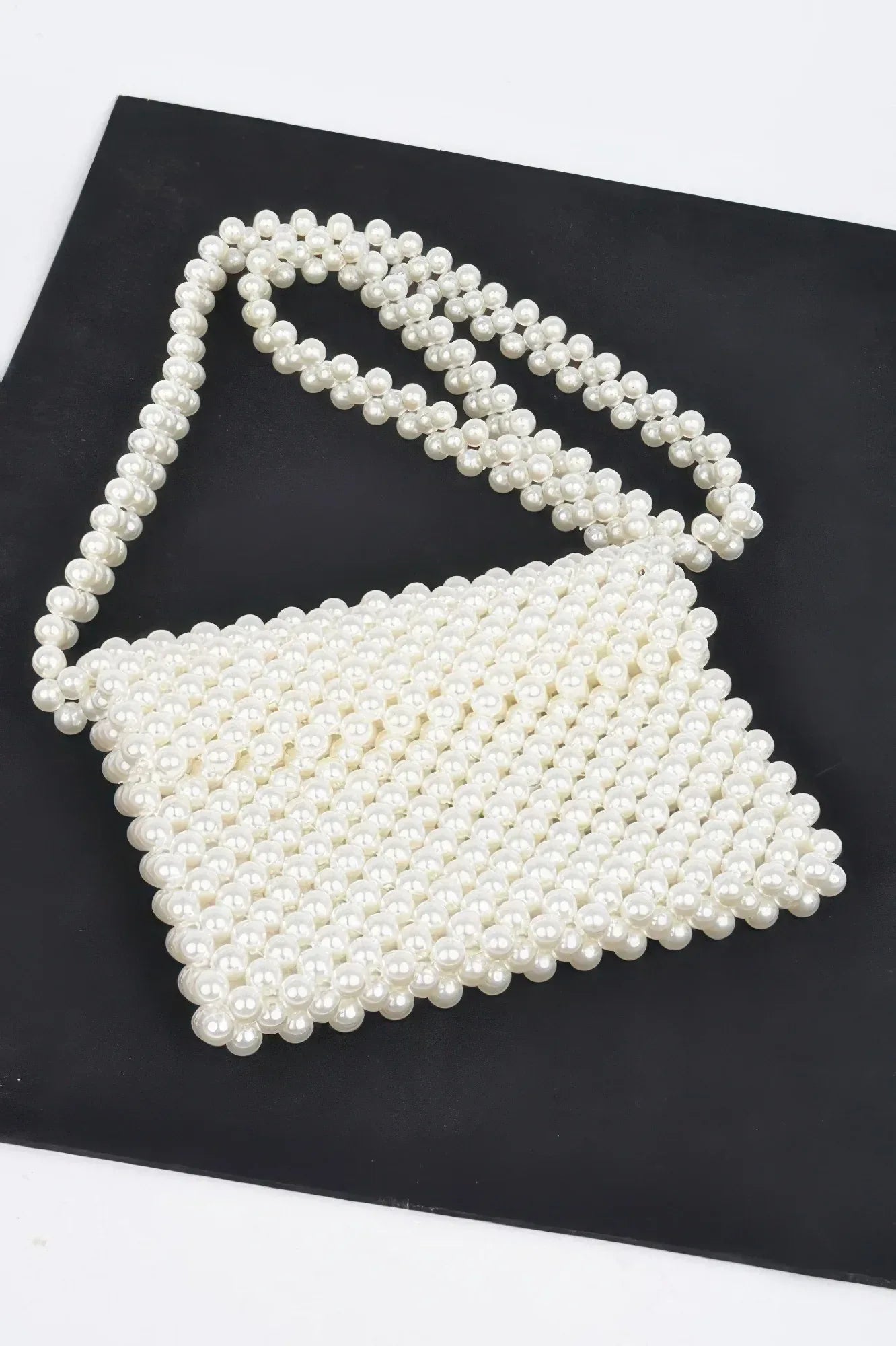 Hand Made Faux Pearl Bead Flap Crossbody Bag | Mixtshop LLC