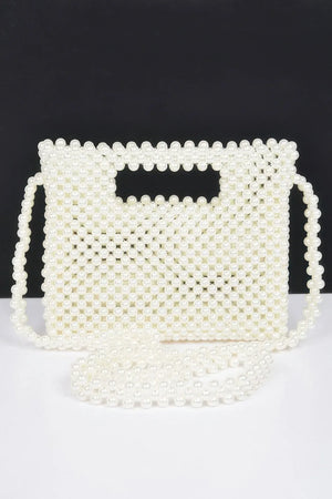 Hand Made Faux Pearl Bead Crossbody Bag | Mixtshop LLC