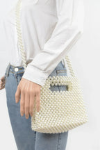 Hand Made Faux Pearl Bead Crossbody Bag | Mixtshop LLC
