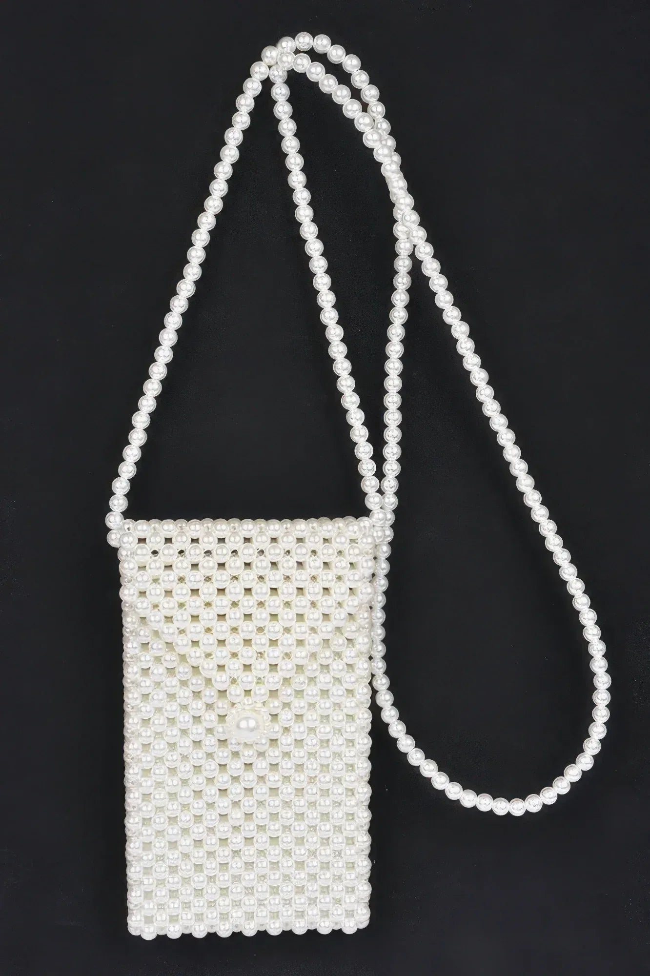 Hand Made Faux Pearl Bead Crossbody Small Bag | Mixtshop LLC