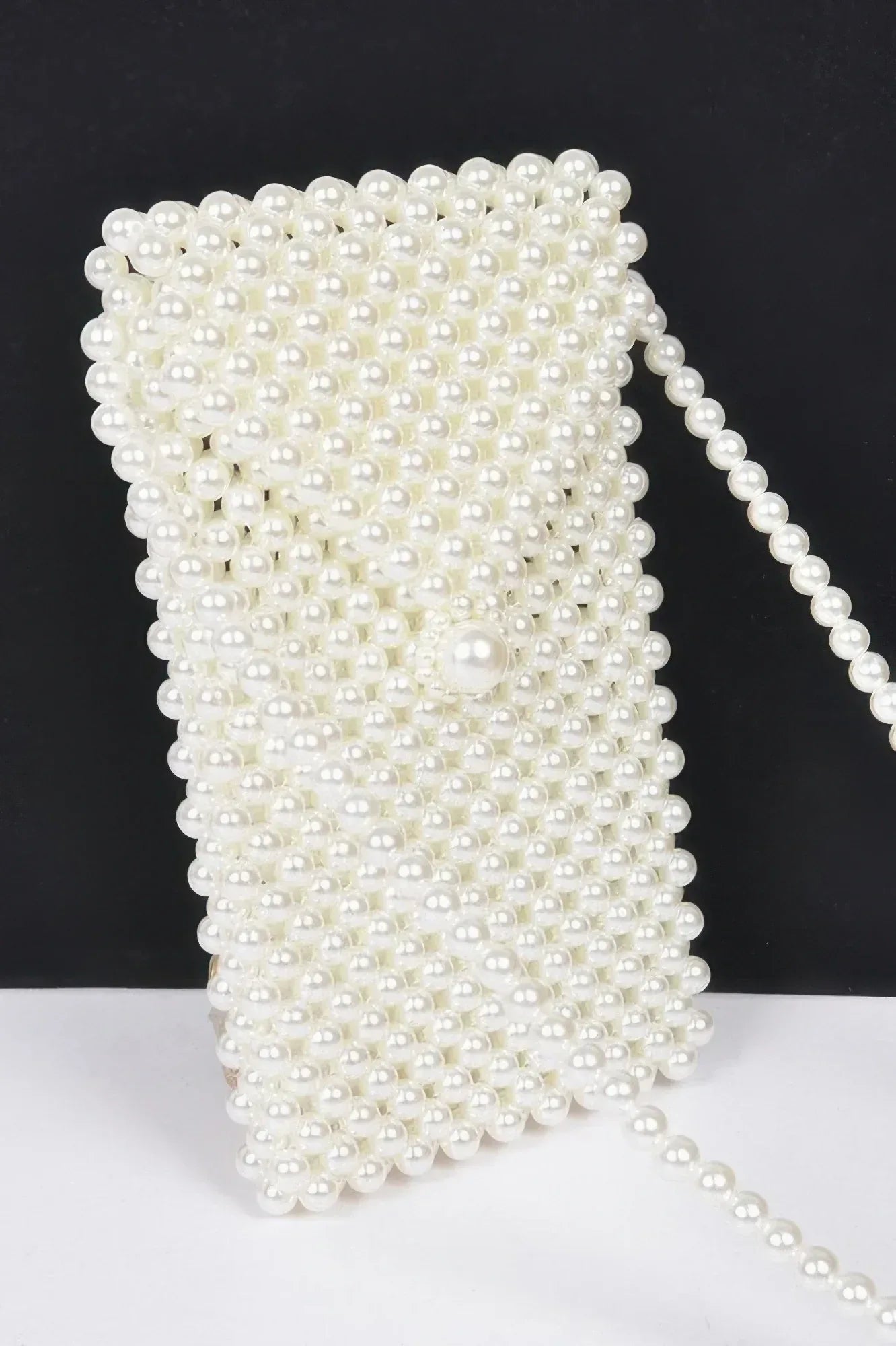 Hand Made Faux Pearl Bead Crossbody Small Bag Secondary image