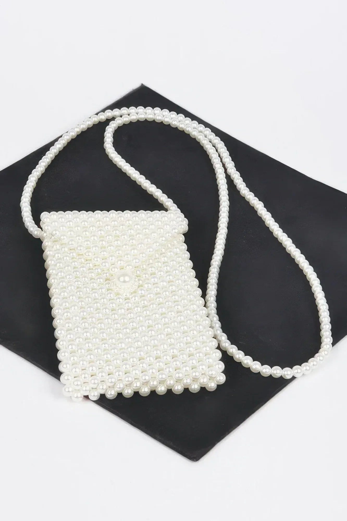 Hand Made Faux Pearl Bead Crossbody Small Bag | Mixtshop LLC