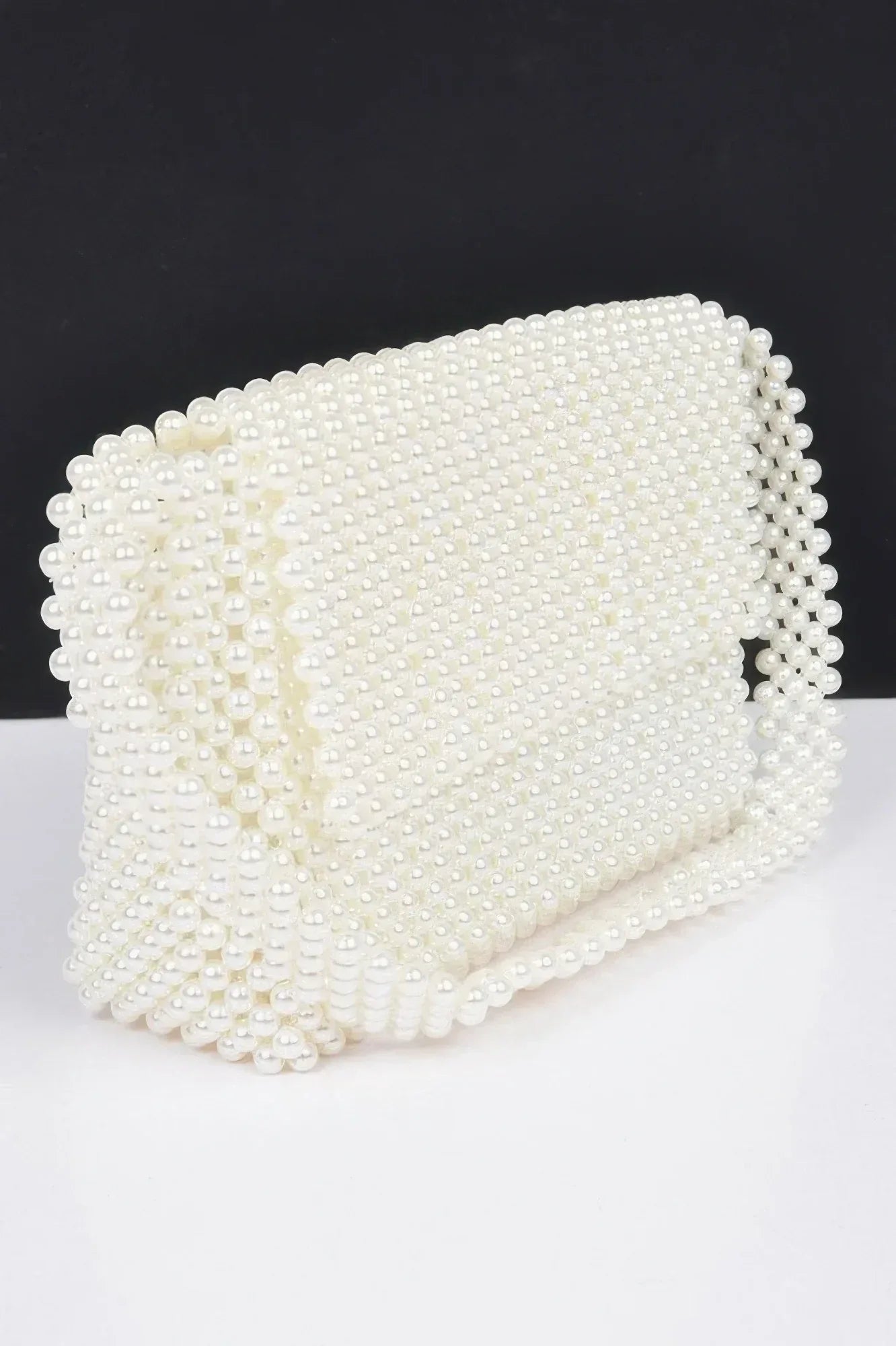 Hand Made Faux Pearl Bead Flap Shoulder Bag | Mixtshop LLC Main image