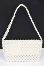 Hand Made Faux Pearl Bead Flap Shoulder Bag | Mixtshop LLC