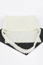 Hand Made Faux Pearl Bead Flap Shoulder Bag | Mixtshop LLC