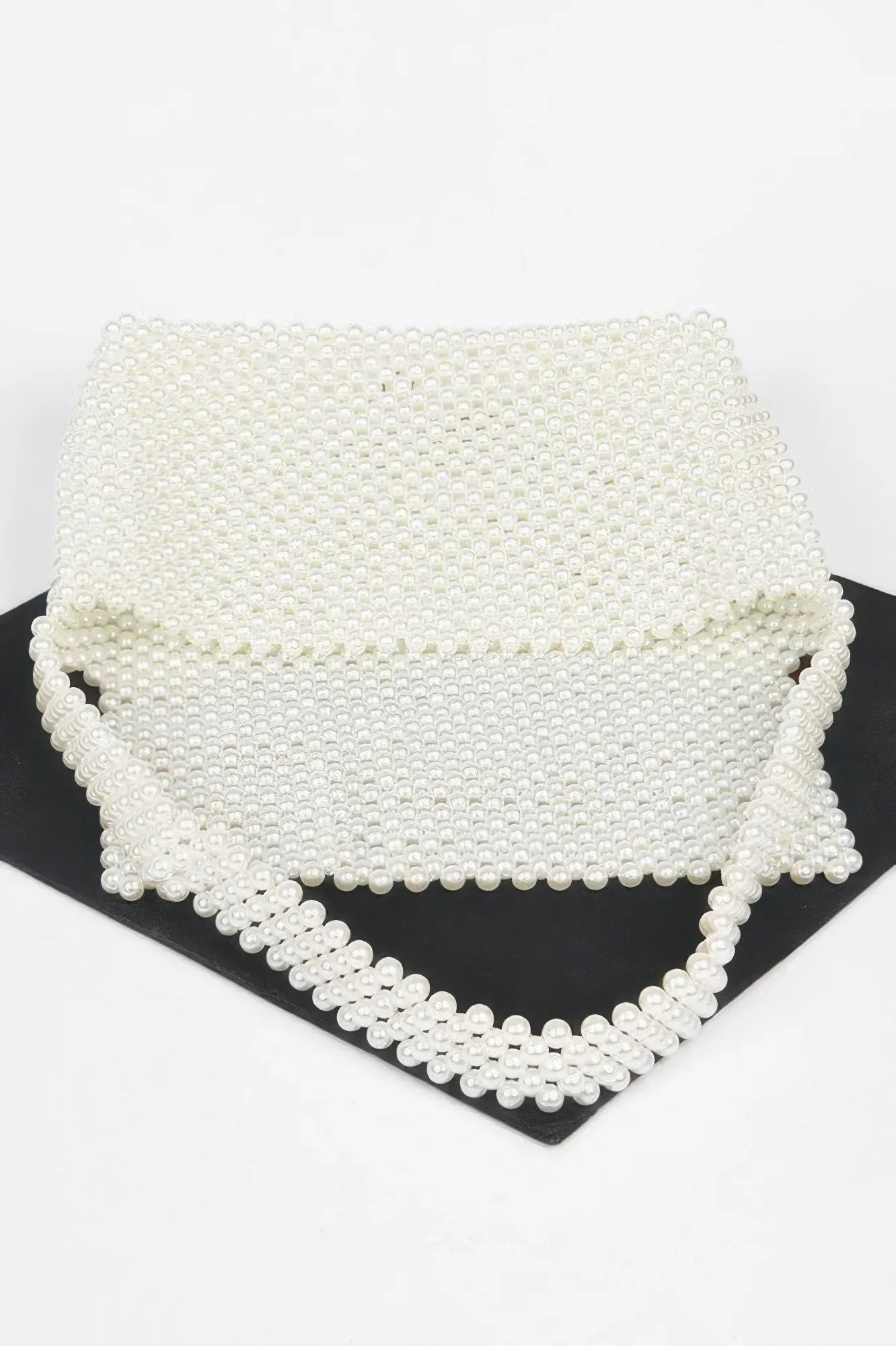 Hand Made Faux Pearl Bead Flap Shoulder Bag | Mixtshop LLC