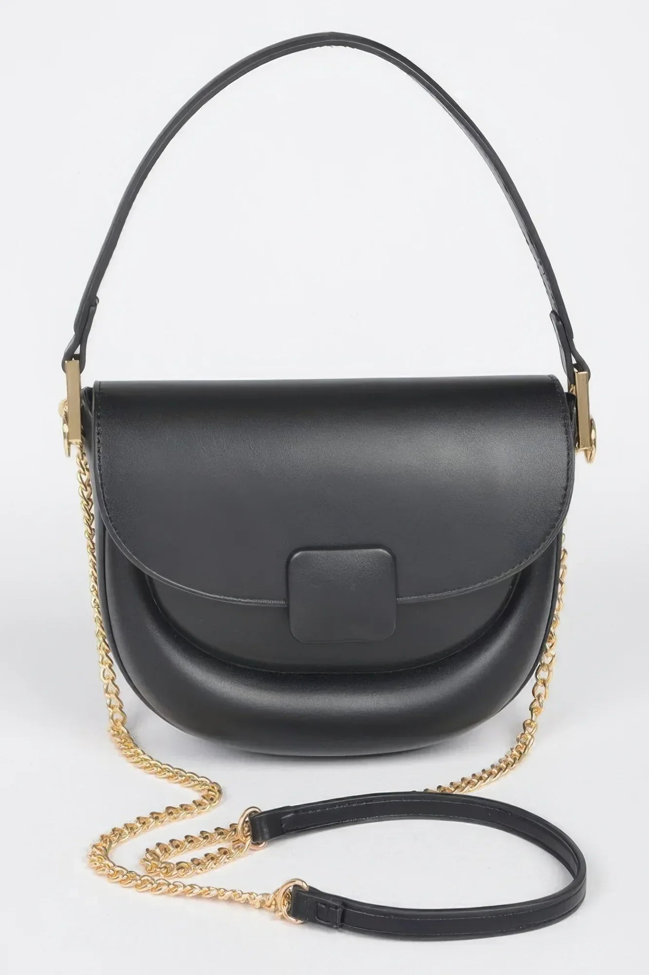 Faux Leather Top Handle Flap Bag | Mixtshop LLC Main image