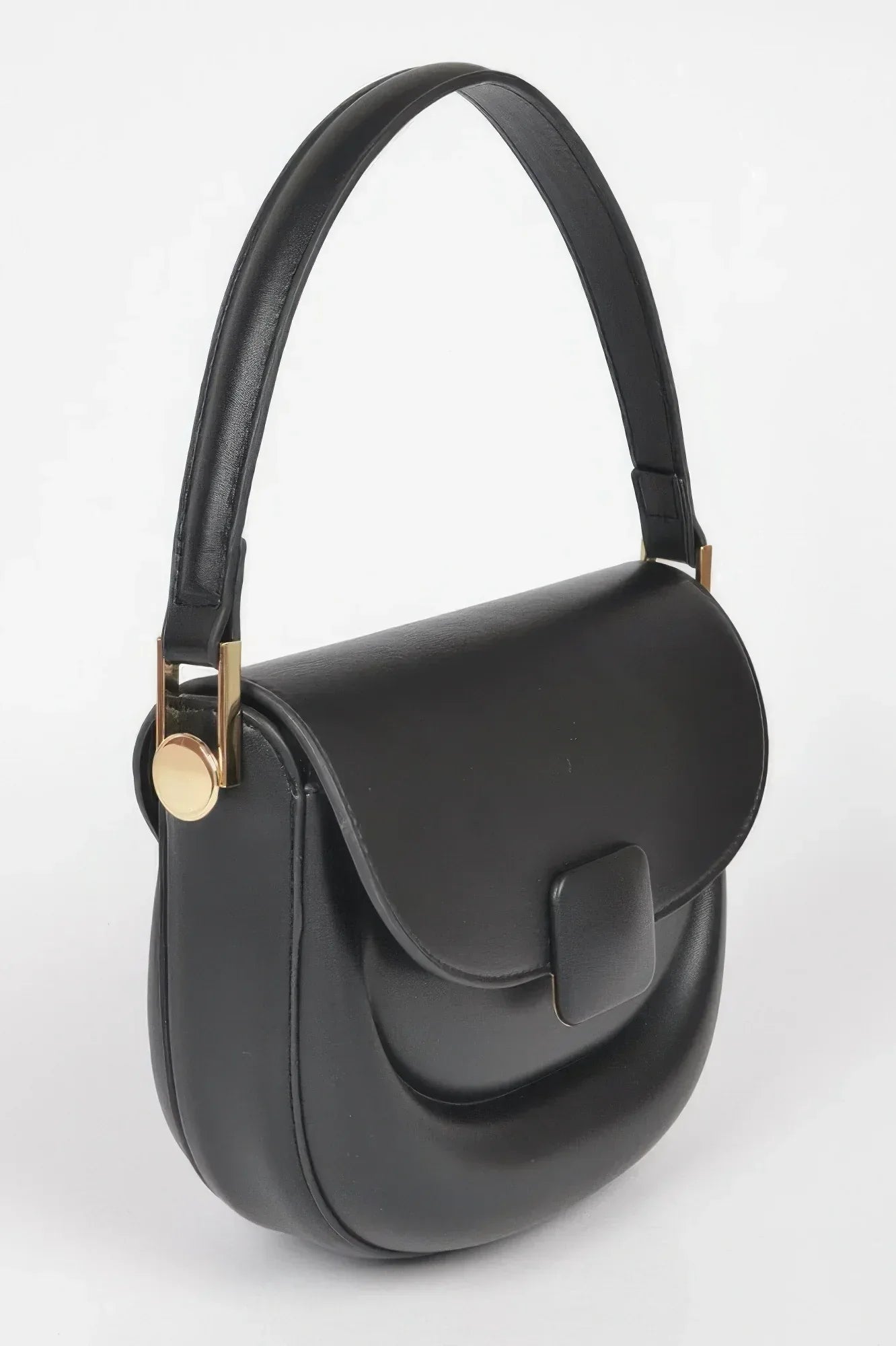 Faux Leather Top Handle Flap Bag | Mixtshop LLC