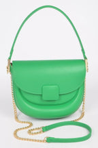 Faux Leather Top Handle Flap Bag | Mixtshop LLC
