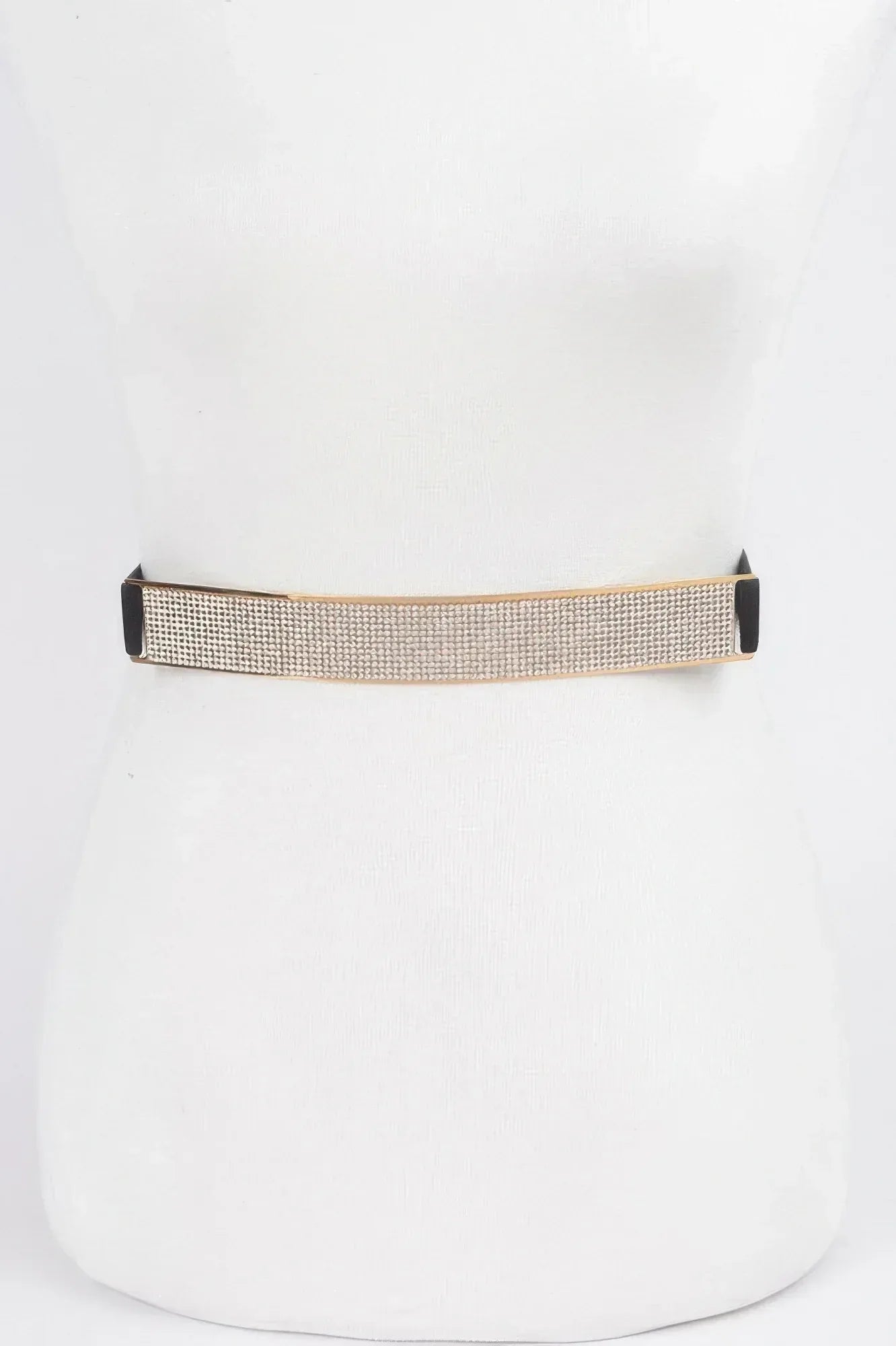 Rhinestone Metal Plate Elastic Belt | Mixtshop LLC Main image