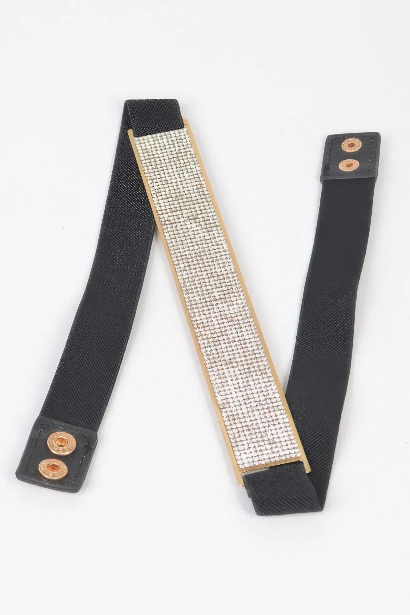Rhinestone Metal Plate Elastic Belt | Mixtshop LLC
