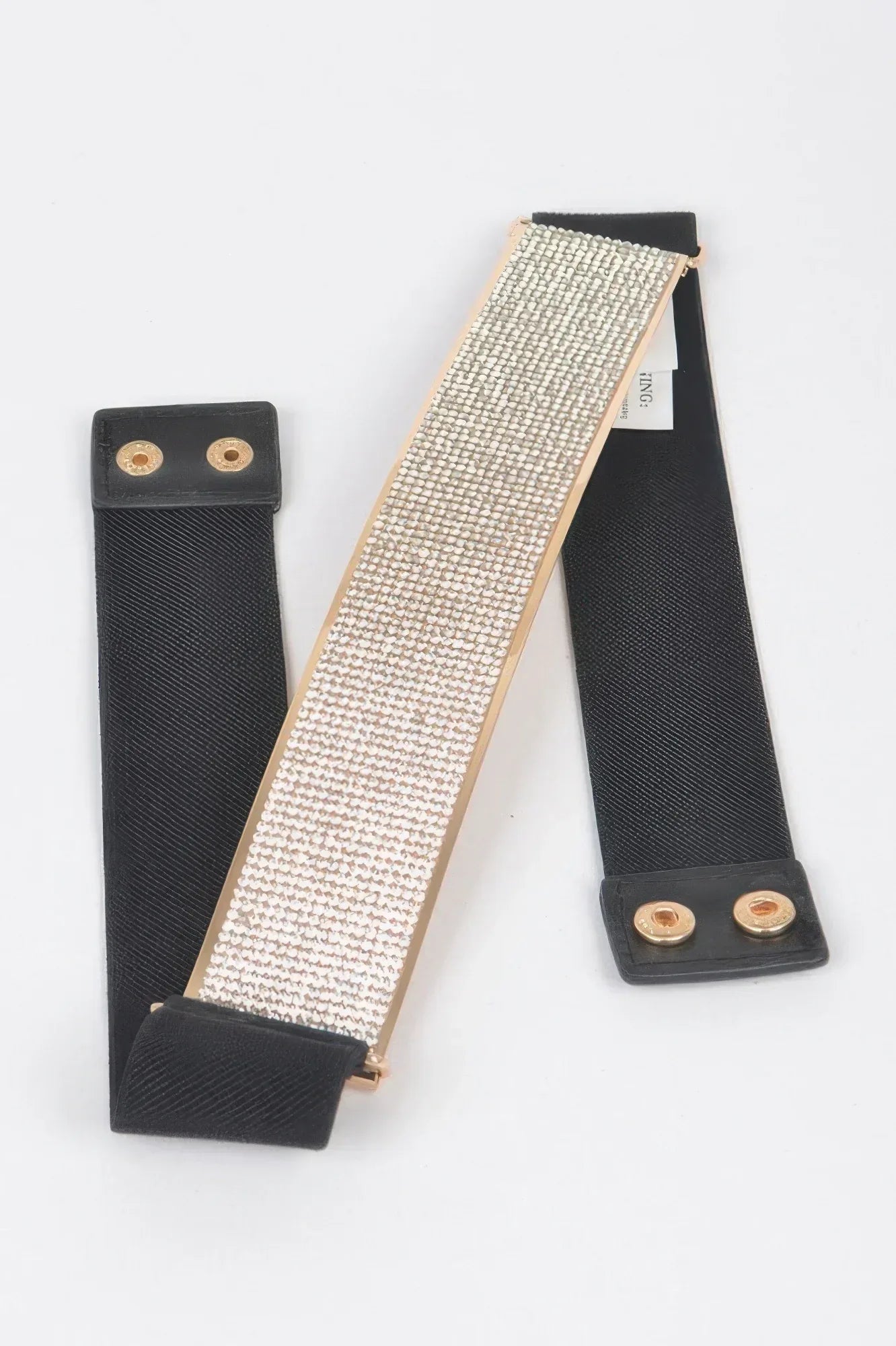 Rhinestone Metal Plate Elastic Belt | Mixtshop LLC