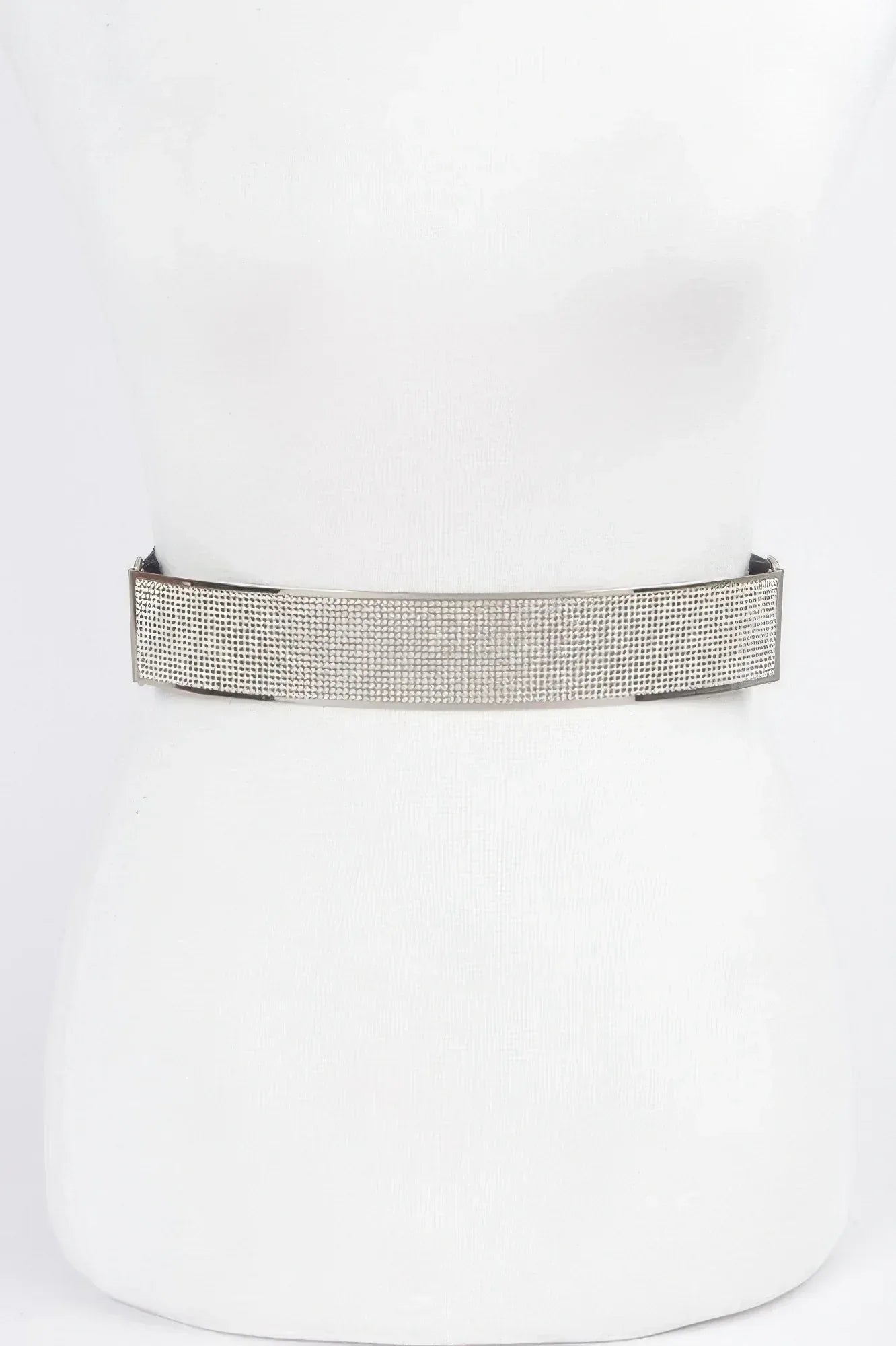 Rhinestone Metal Plate Elastic Belt | Mixtshop LLC