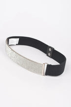 Rhinestone Metal Plate Elastic Belt | Mixtshop LLC