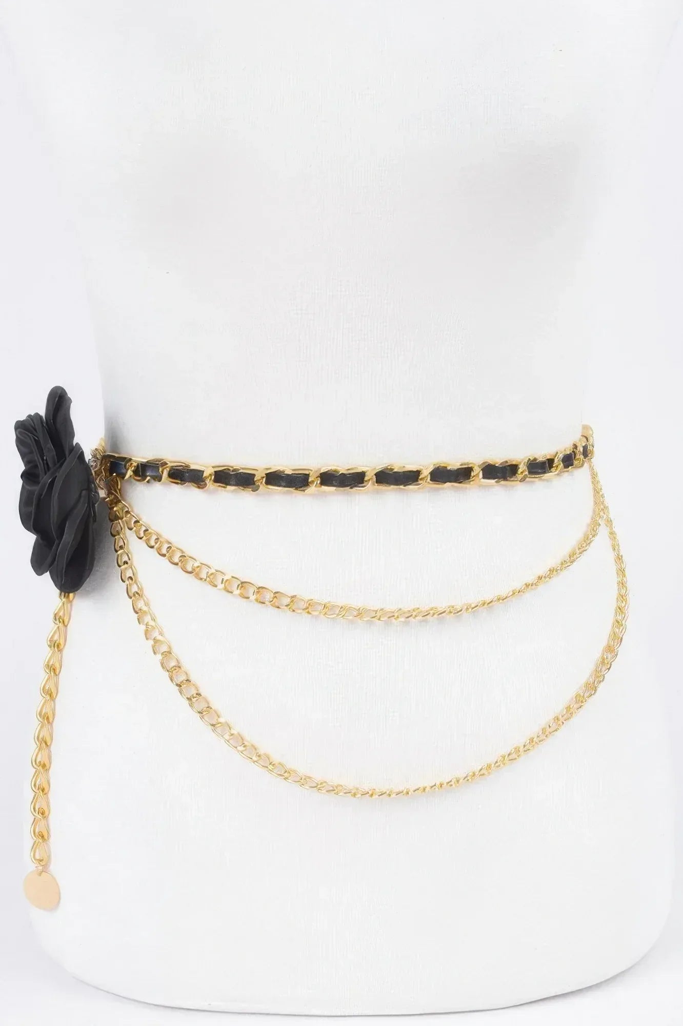 Flower Metal Double Layered Chain Belt | Mixtshop LLC Main image
