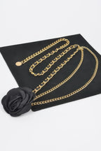 Flower Metal Double Layered Chain Belt | Mixtshop LLC