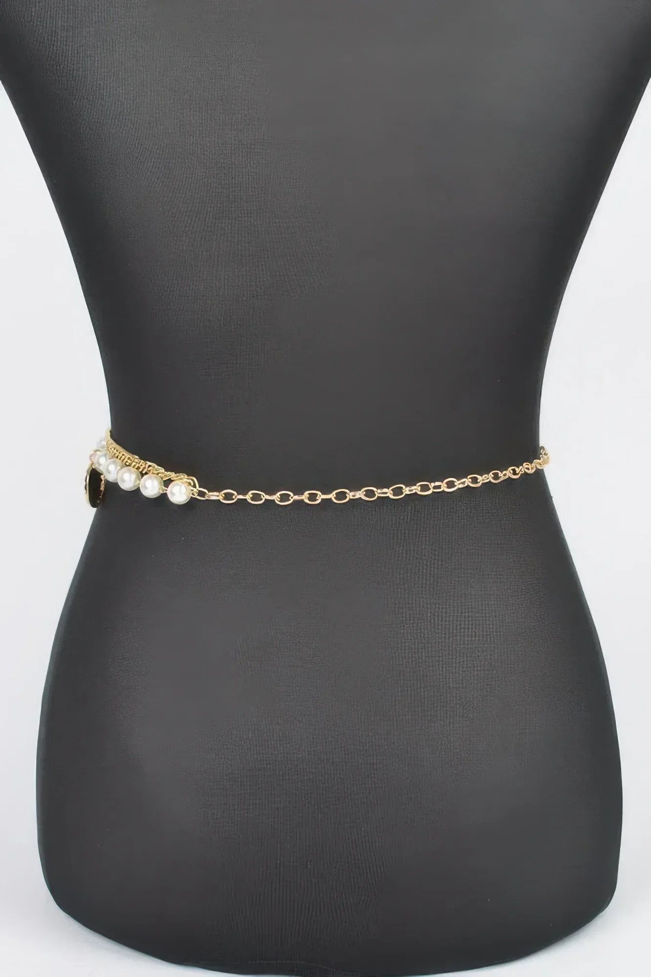 Faux Pearl Round Metal Plus Size Chain Belt | Mixtshop LLC
