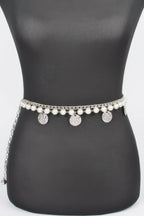 Faux Pearl Round Metal Plus Size Chain Belt | Mixtshop LLC