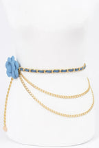 Flower Metal Double Layered Plus Size Chain Belt | Mixtshop LLC