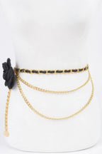 Flower Metal Double Layered Plus Size Chain Belt | Mixtshop LLC