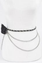 Flower Metal Double Layered Plus Size Chain Belt | Mixtshop LLC