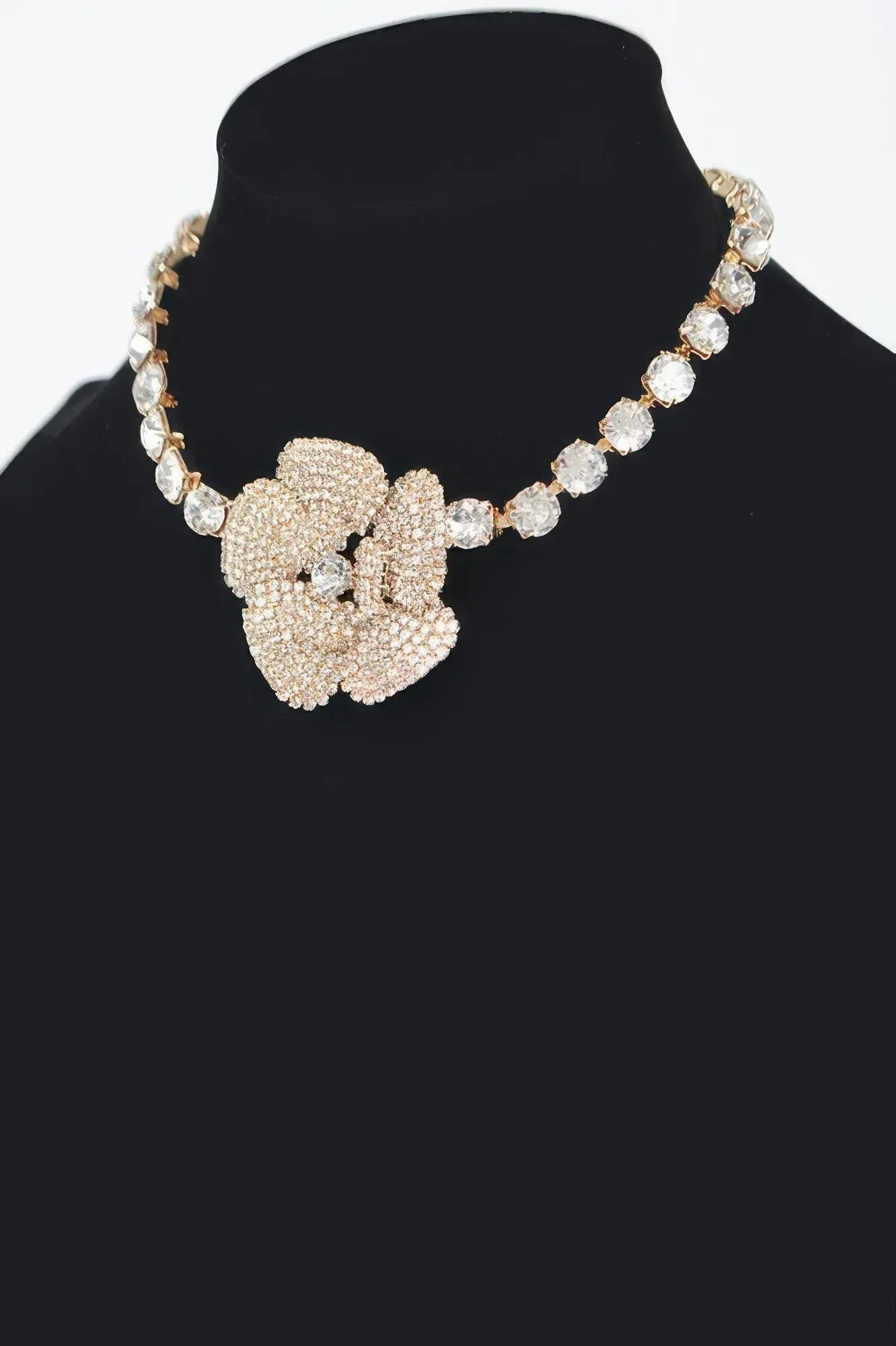 Rhinestone Faux Pearl Flower Choker | Mixtshop LLC